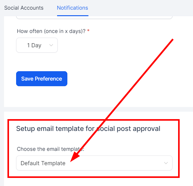 Setup email template