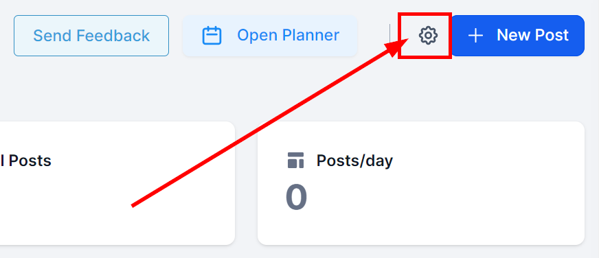 Click on the Social Planner settings