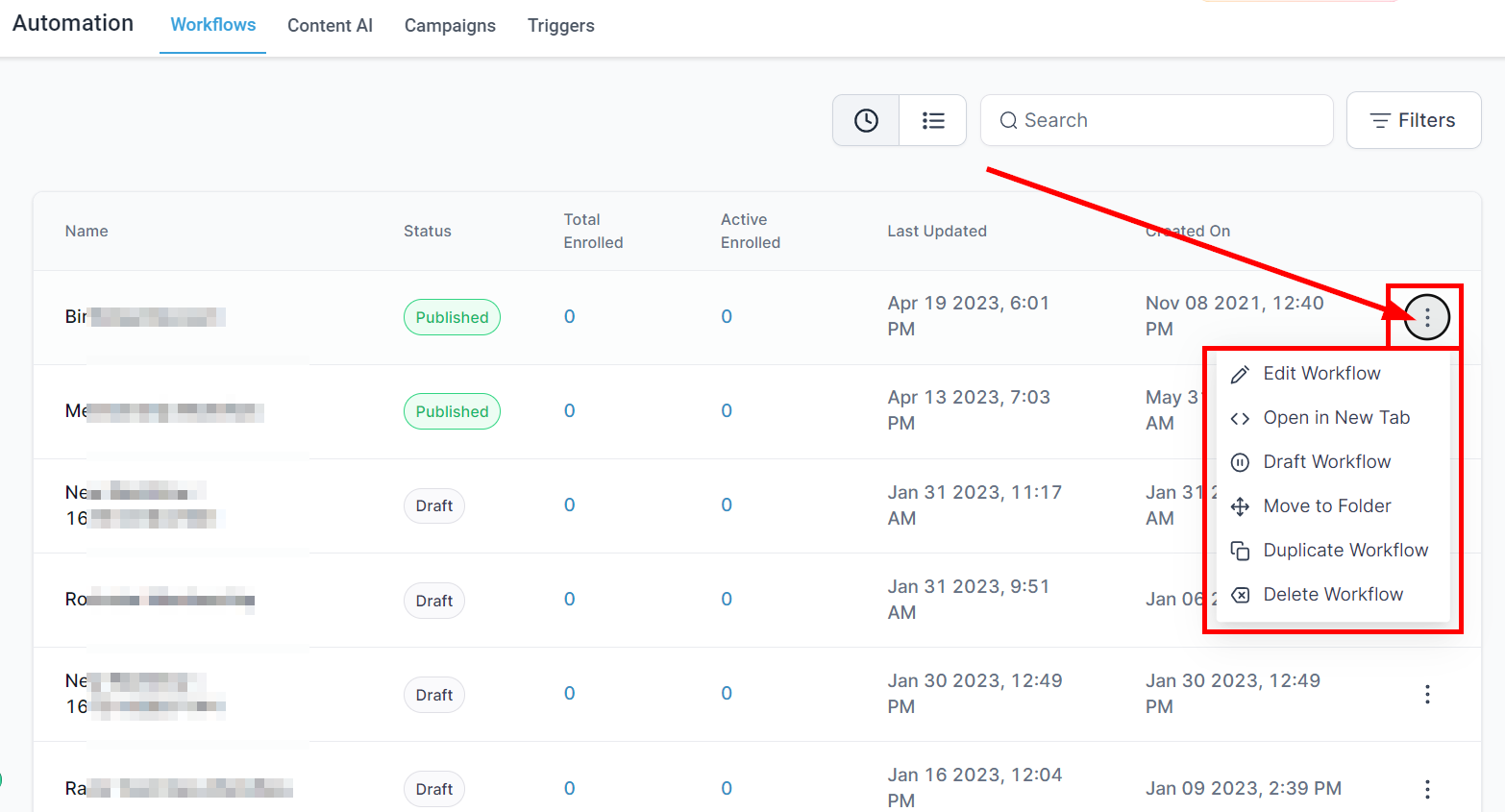 View workflow action