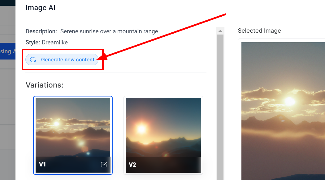 Generate new content