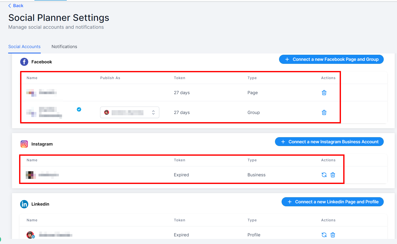 View account tables