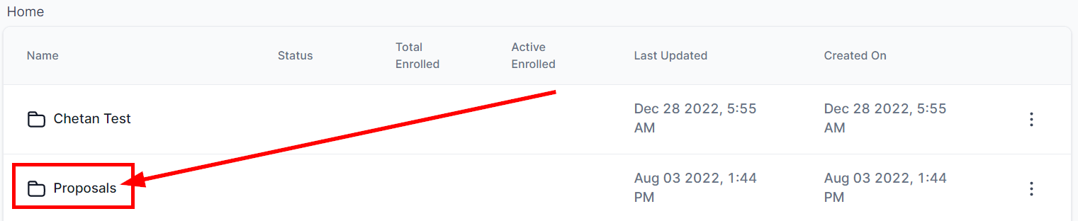 Click on the folder name